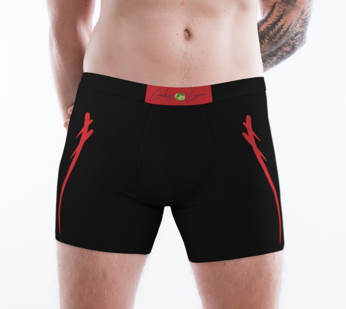 Lucky Lime Black/Red Men's Boxer Briefs