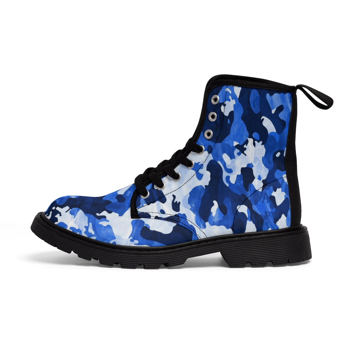 Camo Blue Men's Canvas Boots