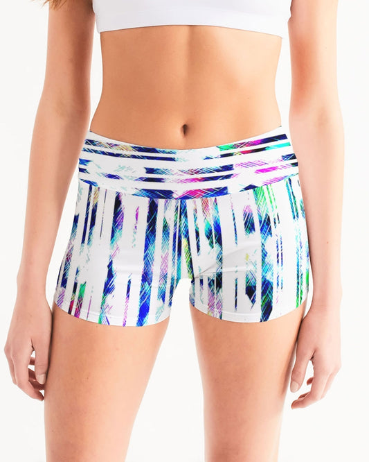 Blur The Lines Women's Mid-Rise Yoga Shorts