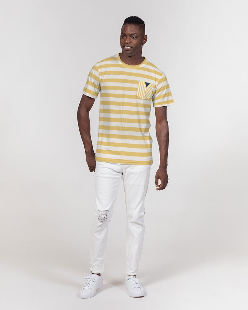 Classic Vluxe Yellow Stripe Men's Everyday Pocket Tee