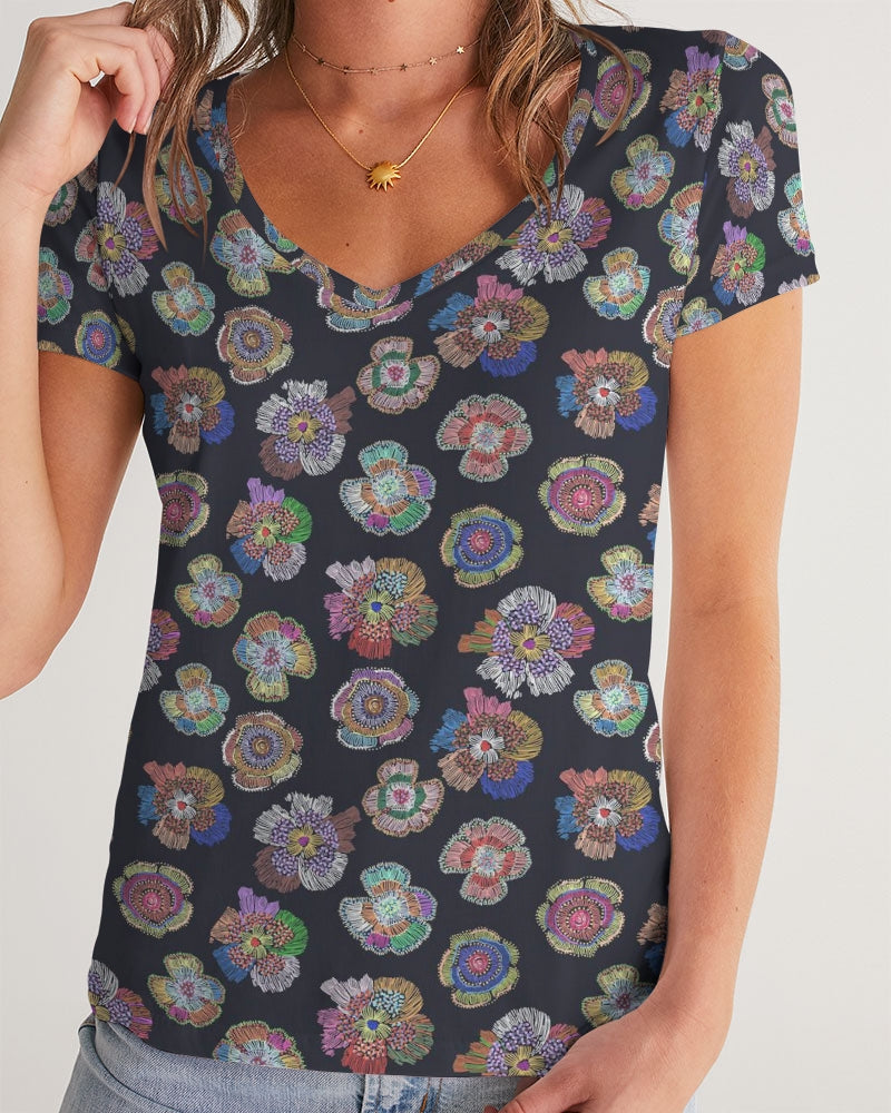 Blooming Women's V-Neck Tee