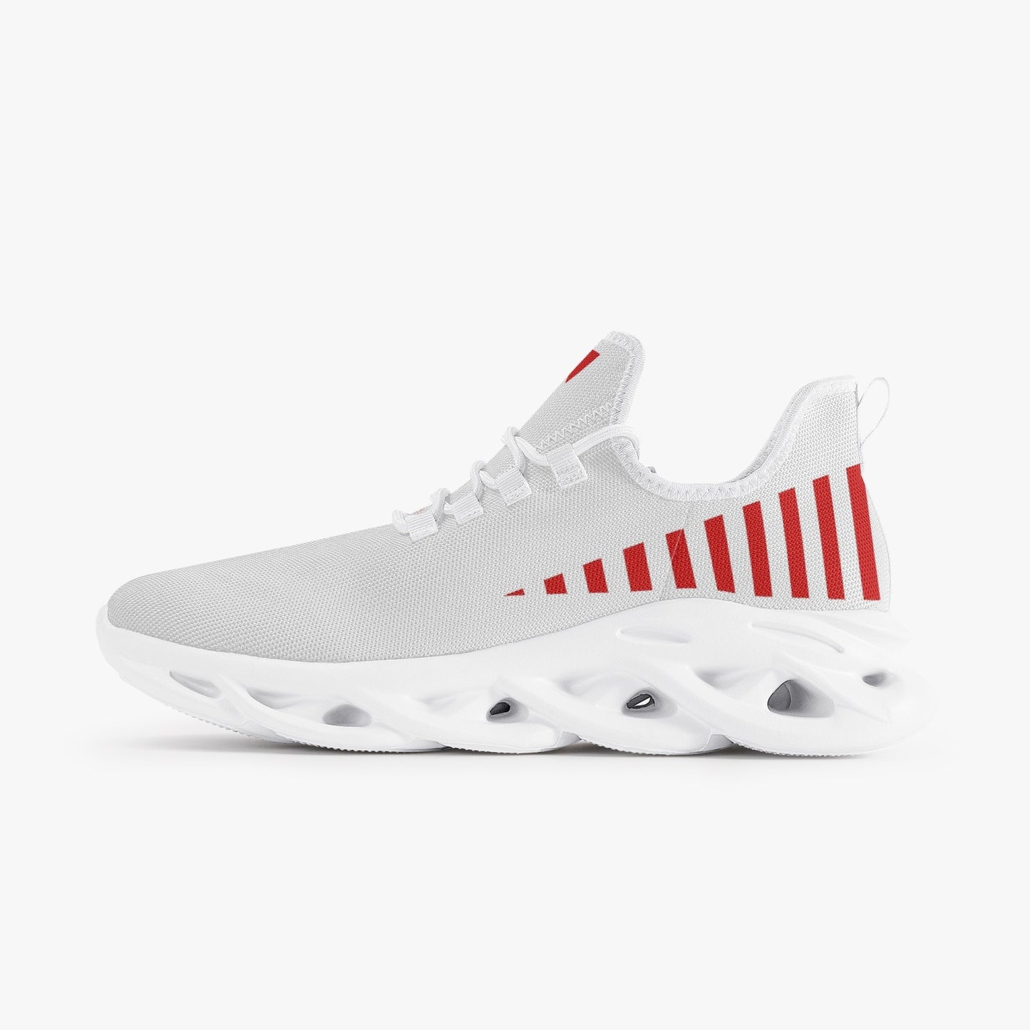 Vluxe Bounce Mesh Knit Sneakers - White/Red