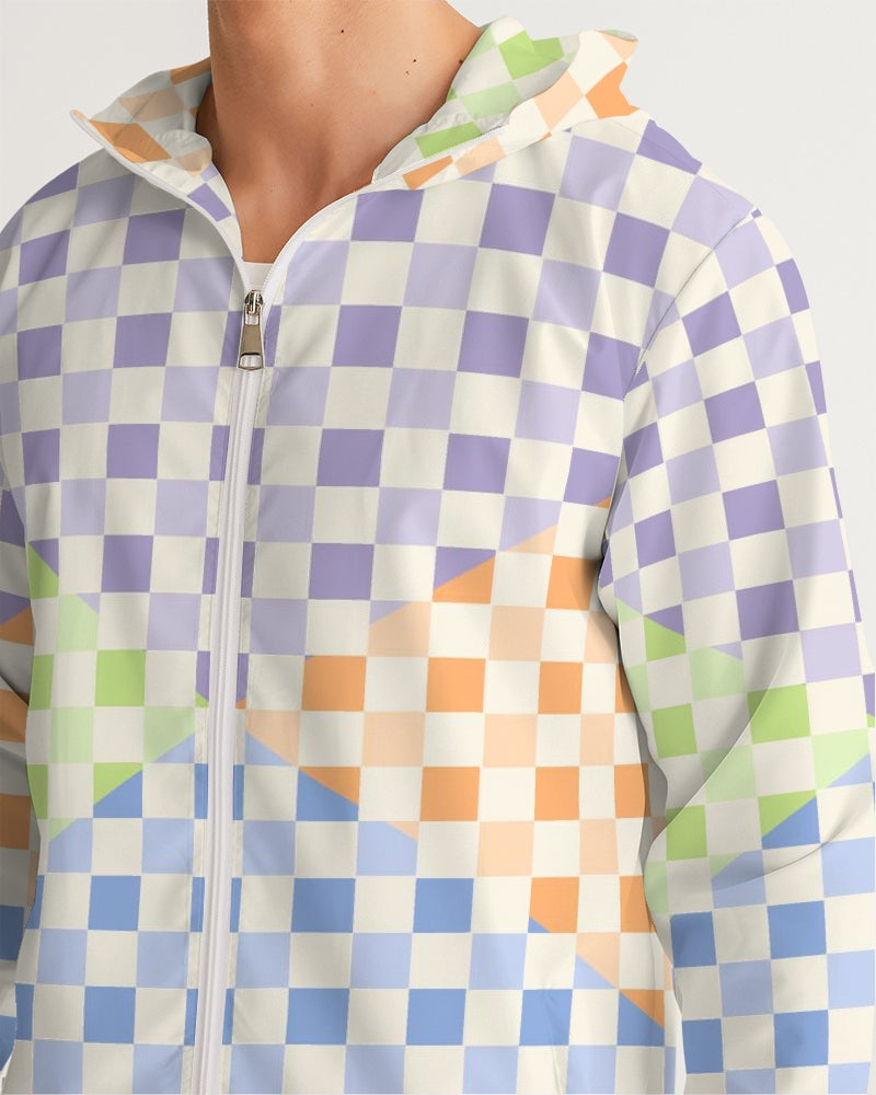 Criss Cross Check Multi Men's Windbreaker | Always Get Lucky
