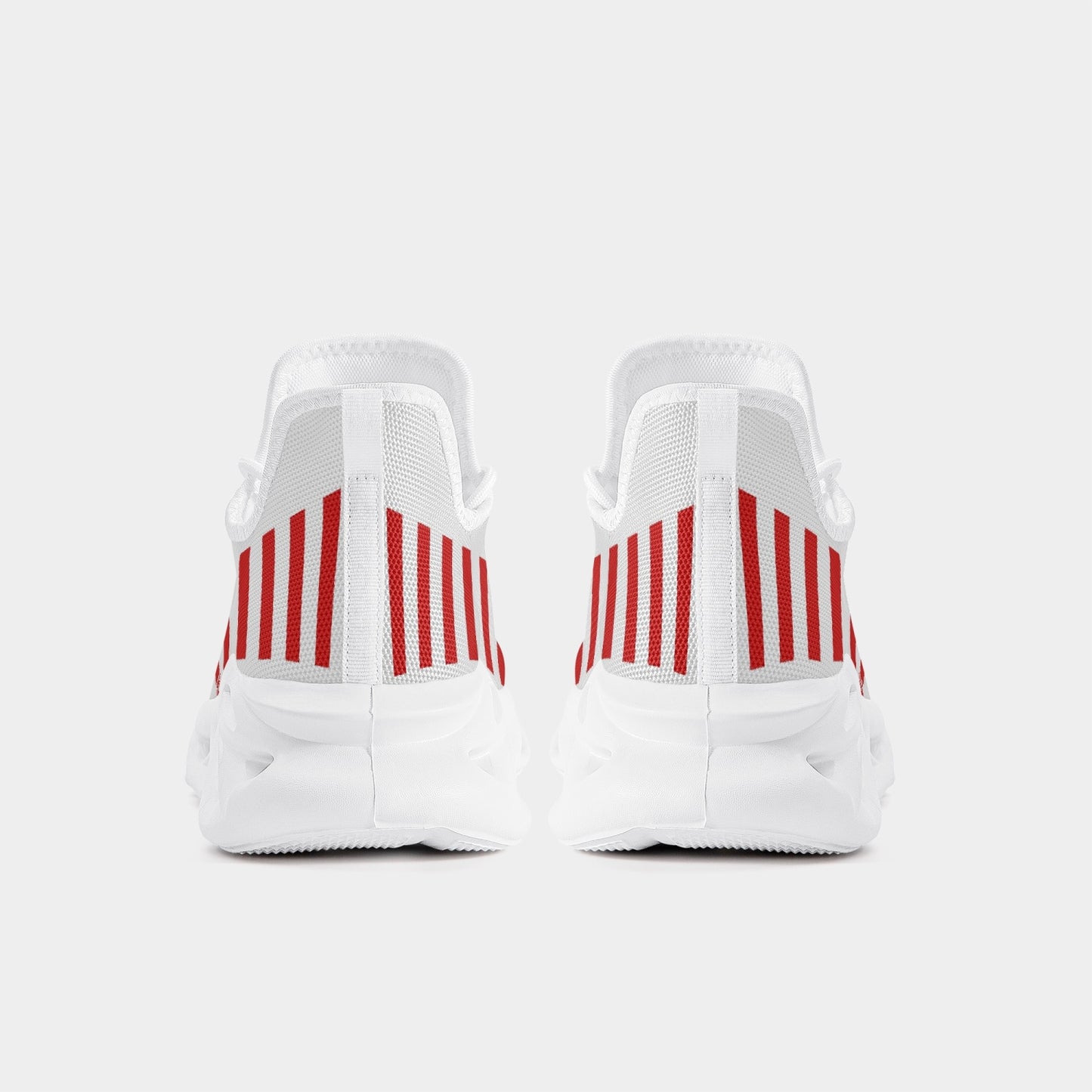 Vluxe Bounce Mesh Knit Sneakers - White/Red