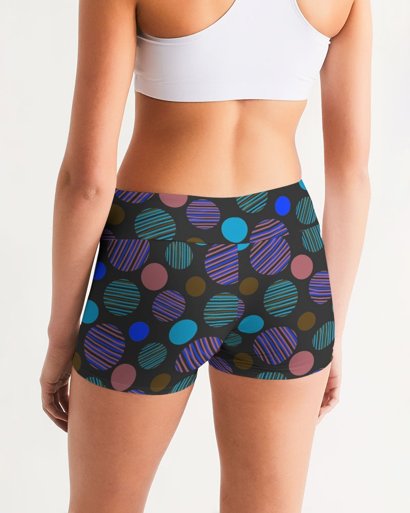 Happiness Too Women's Mid-Rise Yoga Shorts Black | Always Get Lucky