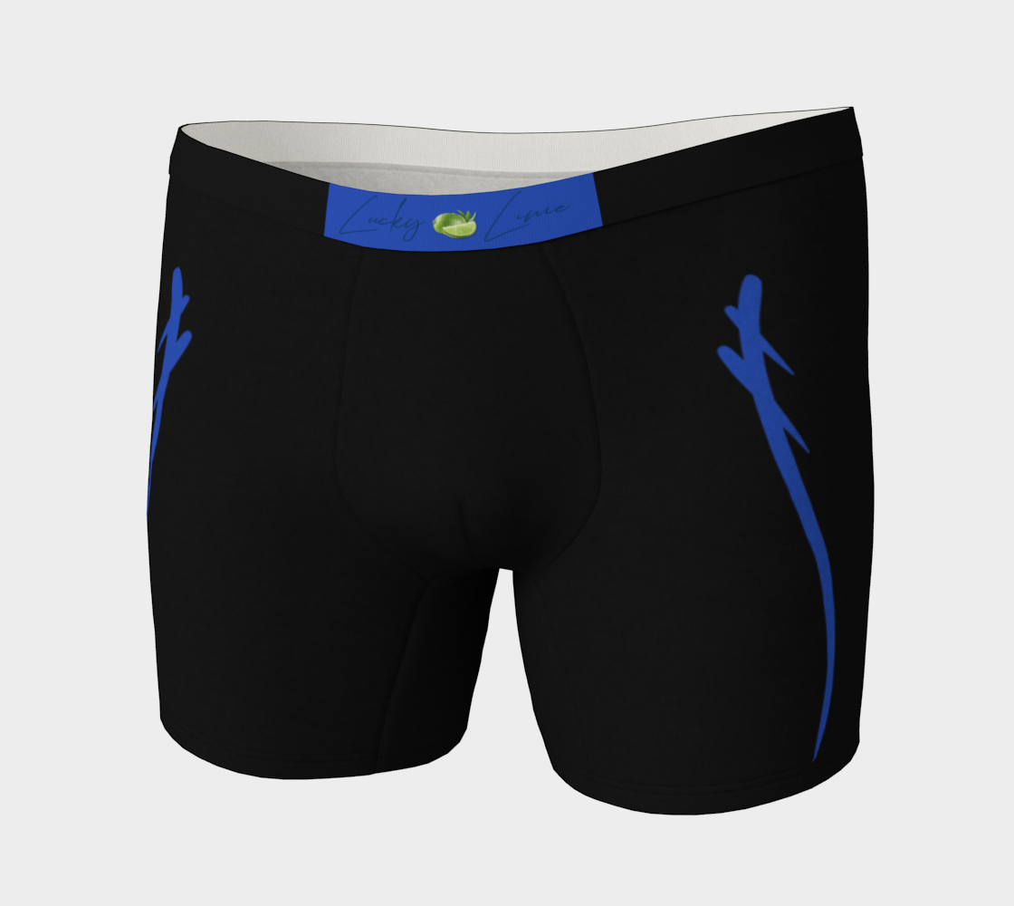 Lucky Lime Black/Blue Men's Boxer Briefs