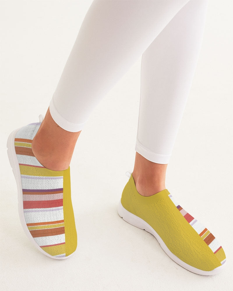 Split Personality Stripe Yellow Women's Slip-On Flyknit Shoe