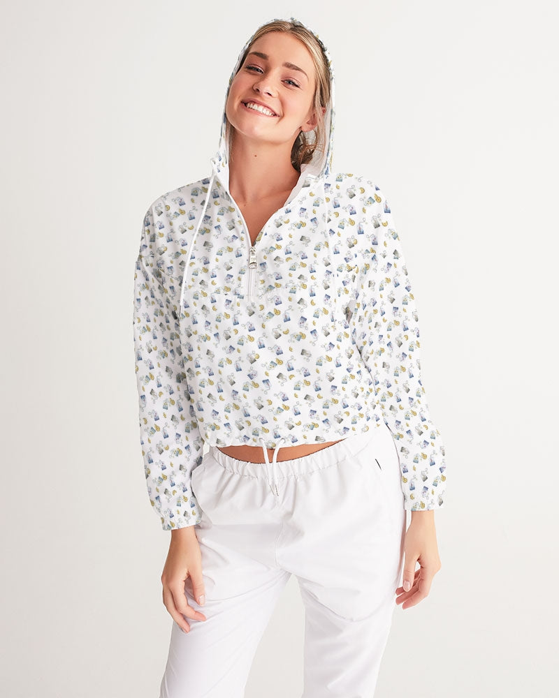 Tea Lover Women's Cropped Windbreaker