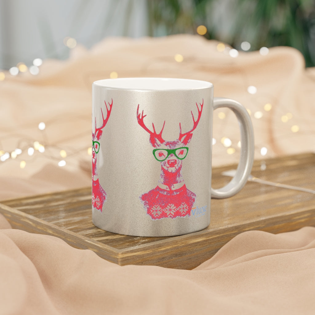 Oh Deer! Holiday Metallic Mug (Silver / Gold)
