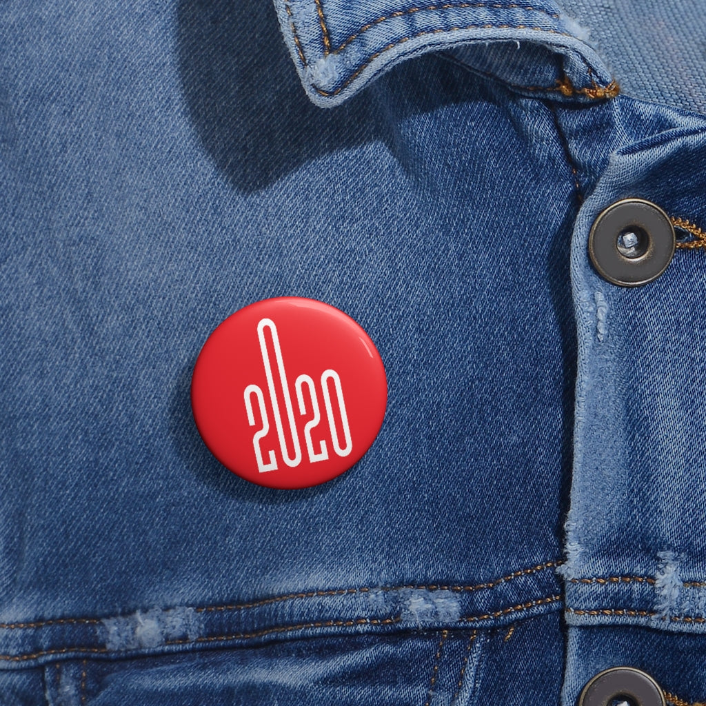 Year 2020 Red Custom Pin Buttons