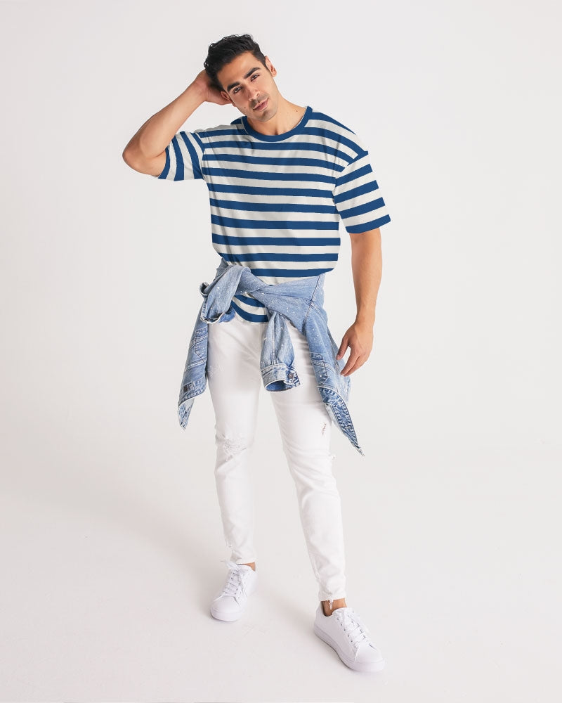 Classic Vluxe Navy Stripe Men's Premium Heavyweight Tee