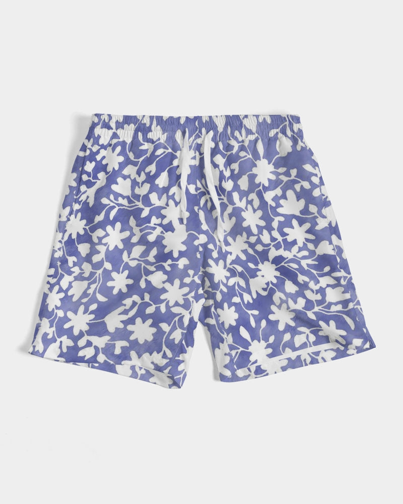 Camo Flower Sky Men's Swim Trunk