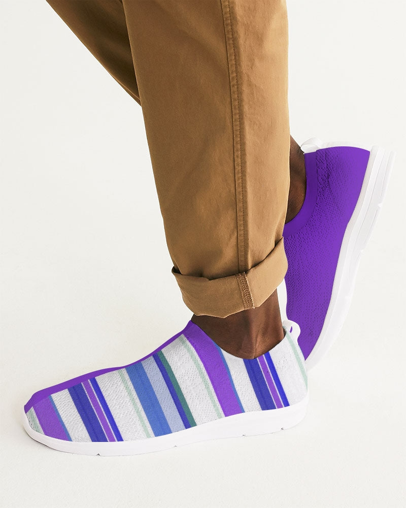 Split Personality Stripe Purple Men's Slip-On Flyknit Shoe