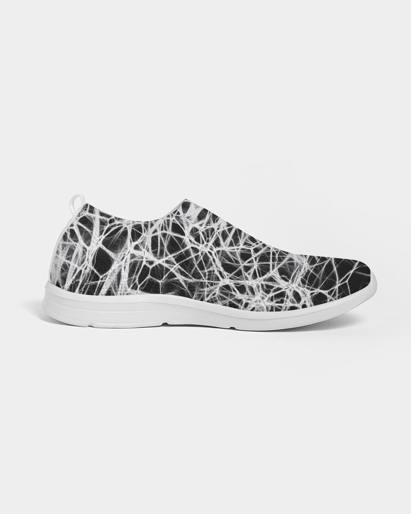 Wired White on Black Men's Slip-On Flyknit Shoe