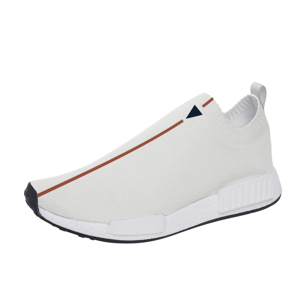Split White-Red Unisex Slip On Walking Shoes Lightweight Sneakers from Vluxe by Lucky Nahum
