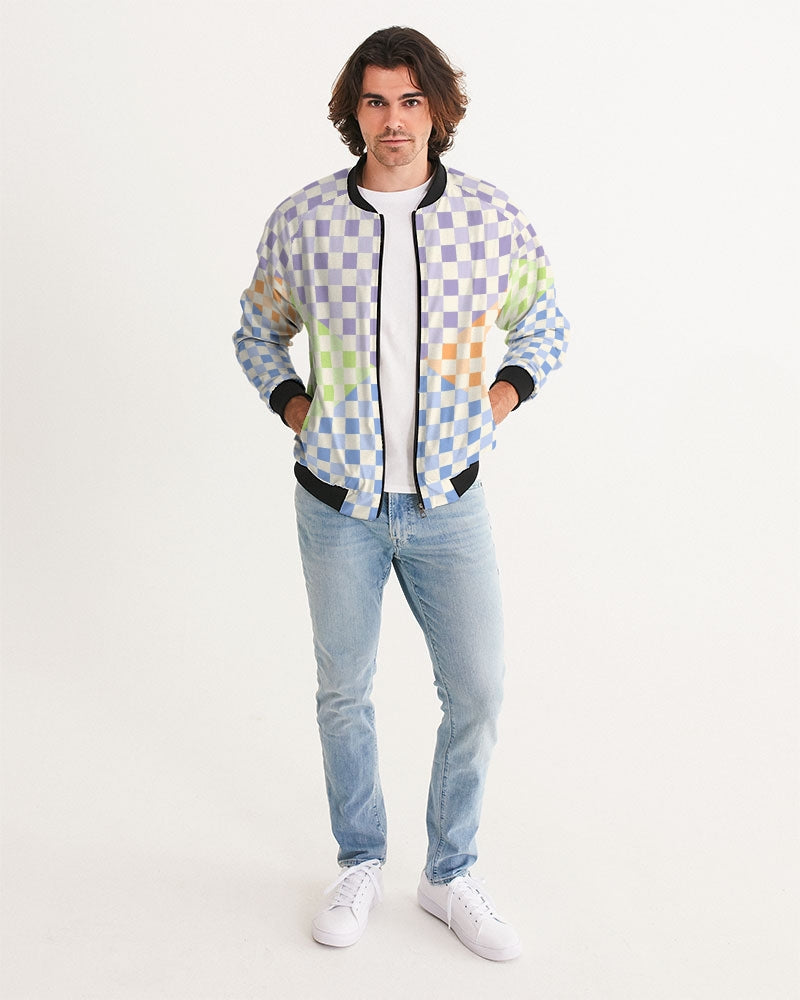 Criss Cross Check Multi Men's Bomber Jacket