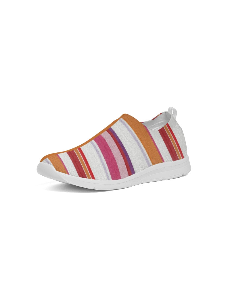 Split Personality Stripe Orange Men's Slip-On Flyknit Shoe