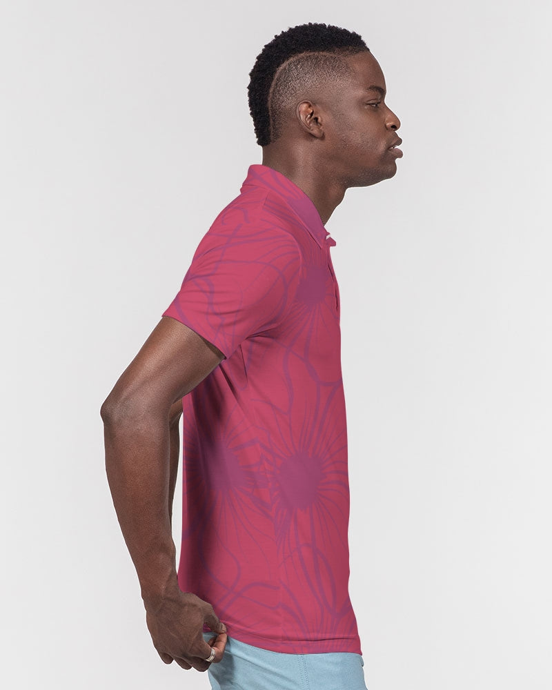 Overblown Fire Men's Slim Fit Short Sleeve Polo