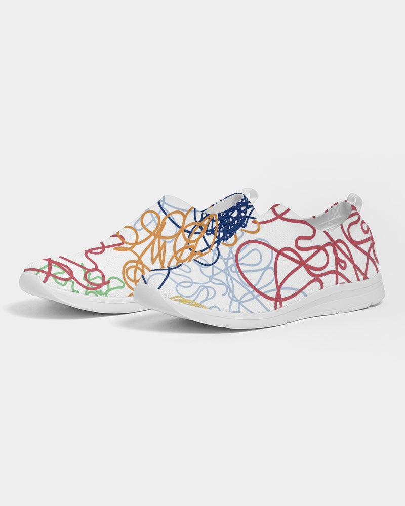 Lucky Scribble White Men's Slip-On Flyknit Shoe