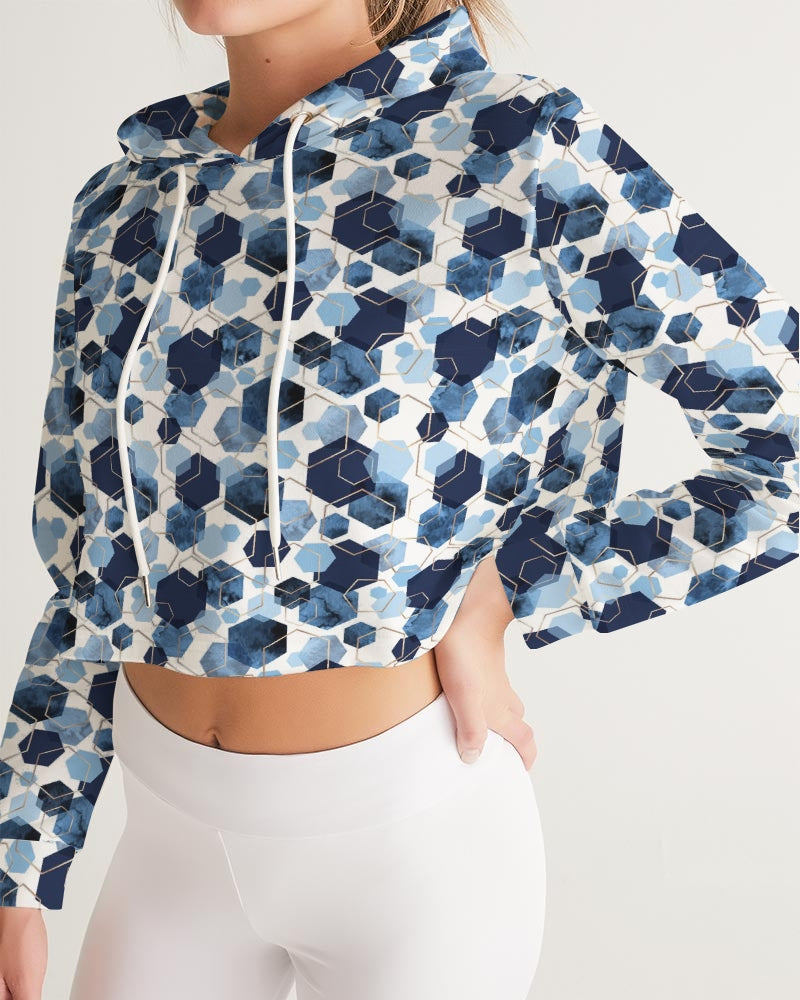 Night Diamonds Women's Cropped Hoodie