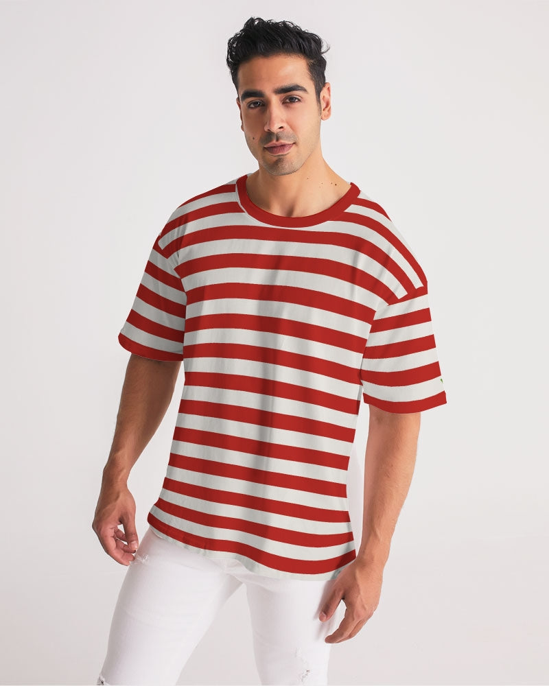 Classic Vluxe Red Stripe Men's Premium Heavyweight Tee