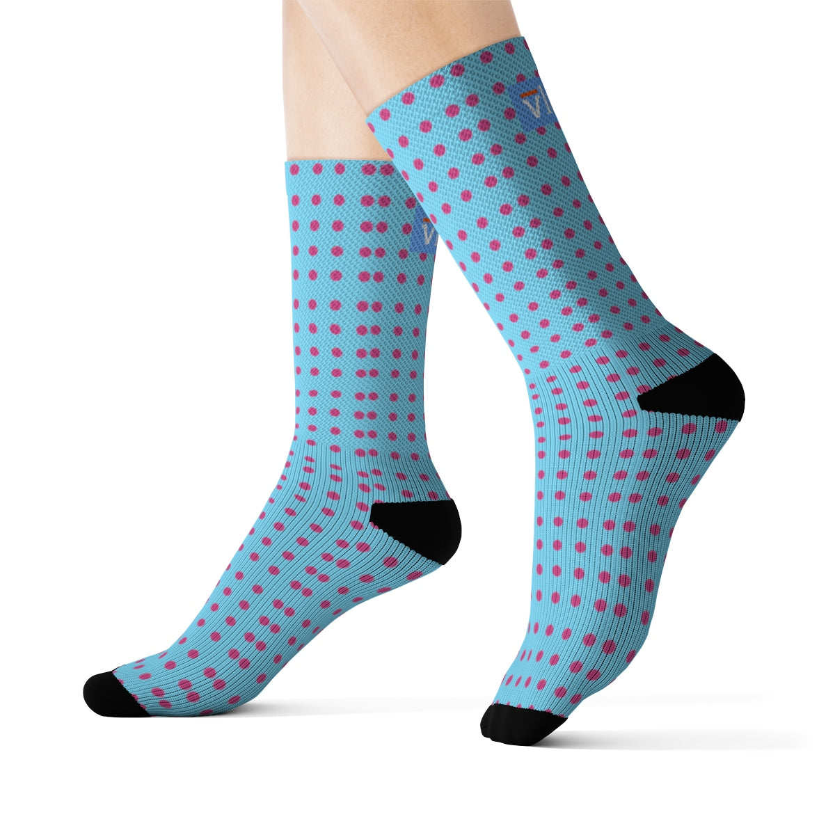 Vluxe DaDot Classic Hot Pink Blue Socks