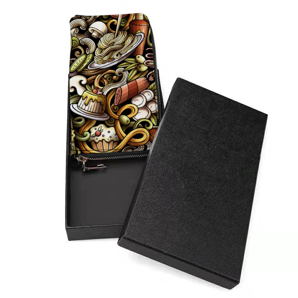 Italian Restaurant Wallet with Credit Card Holders Money Organizer Zipper Purse Wristlet Handbag