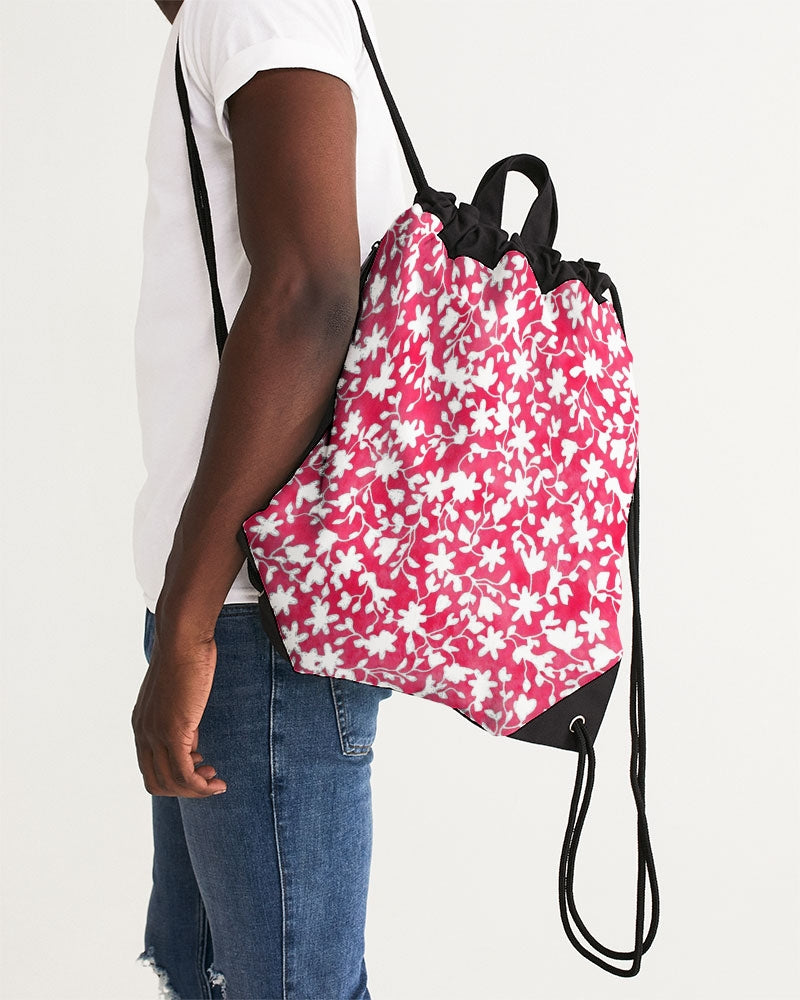 Camo Flower Flame Canvas Drawstring Bag