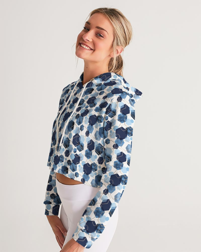 Night Diamonds Women's Cropped Hoodie