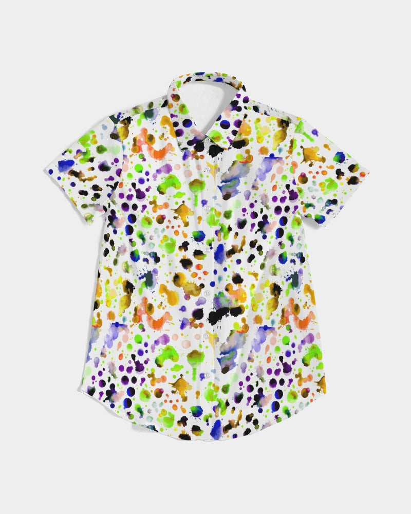 Funky Beast Women's Short Sleeve Button Up | Always Get Lucky