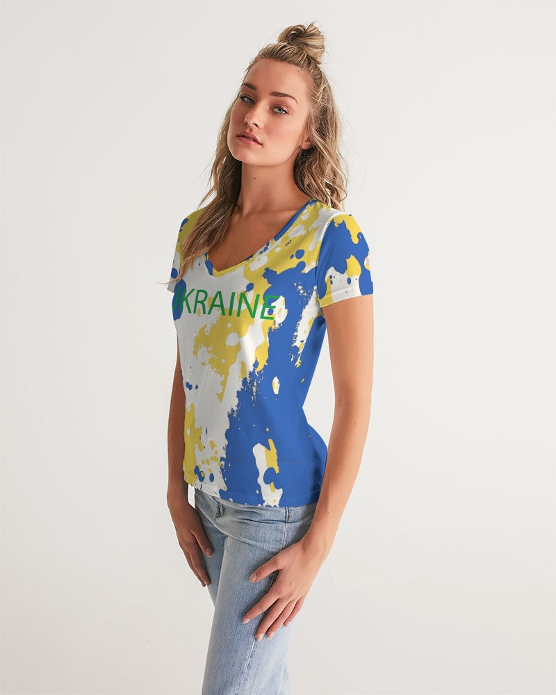 Ukrainaflage Women's V-Neck Tee
