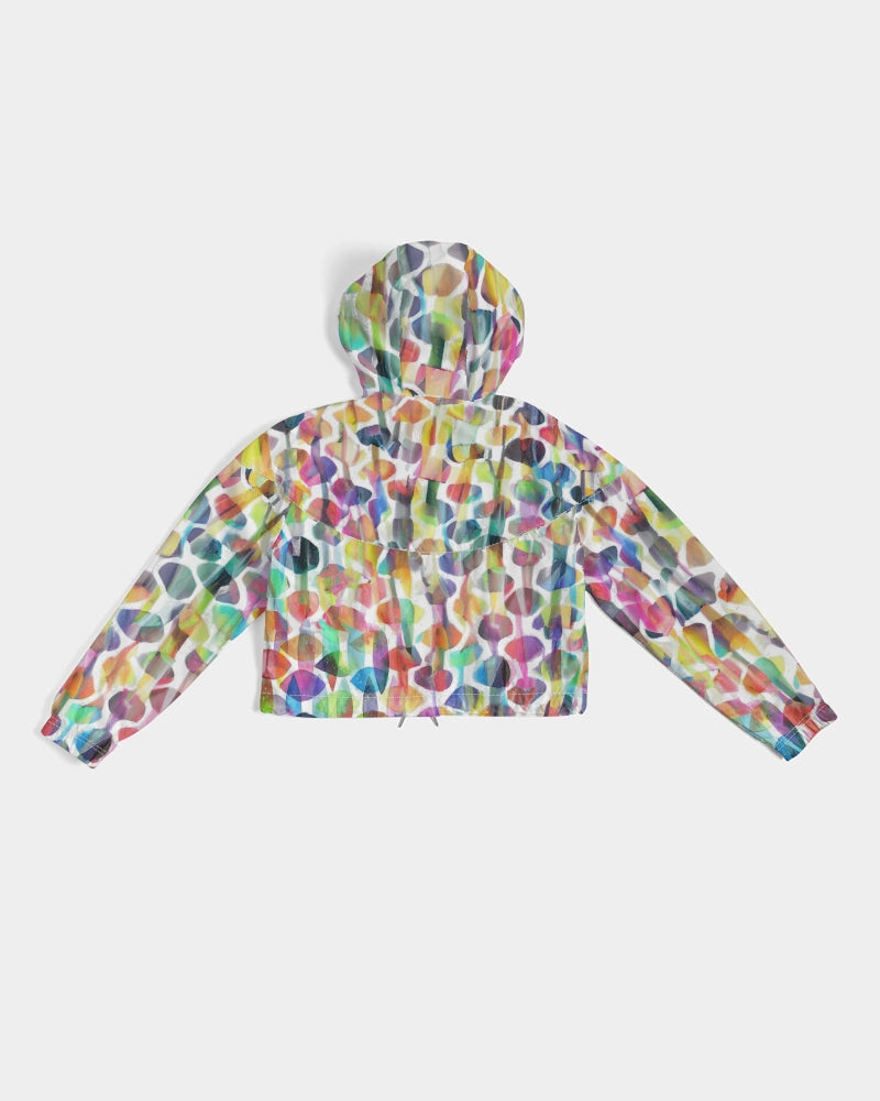 Vieste Women's All-Over Print Cropped Windbreaker