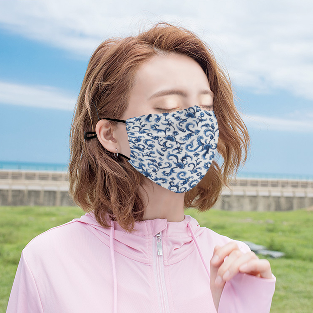 Tapestry Blue Face Cover with Filter Element for Adults from Vluxe by Lucky Nahum