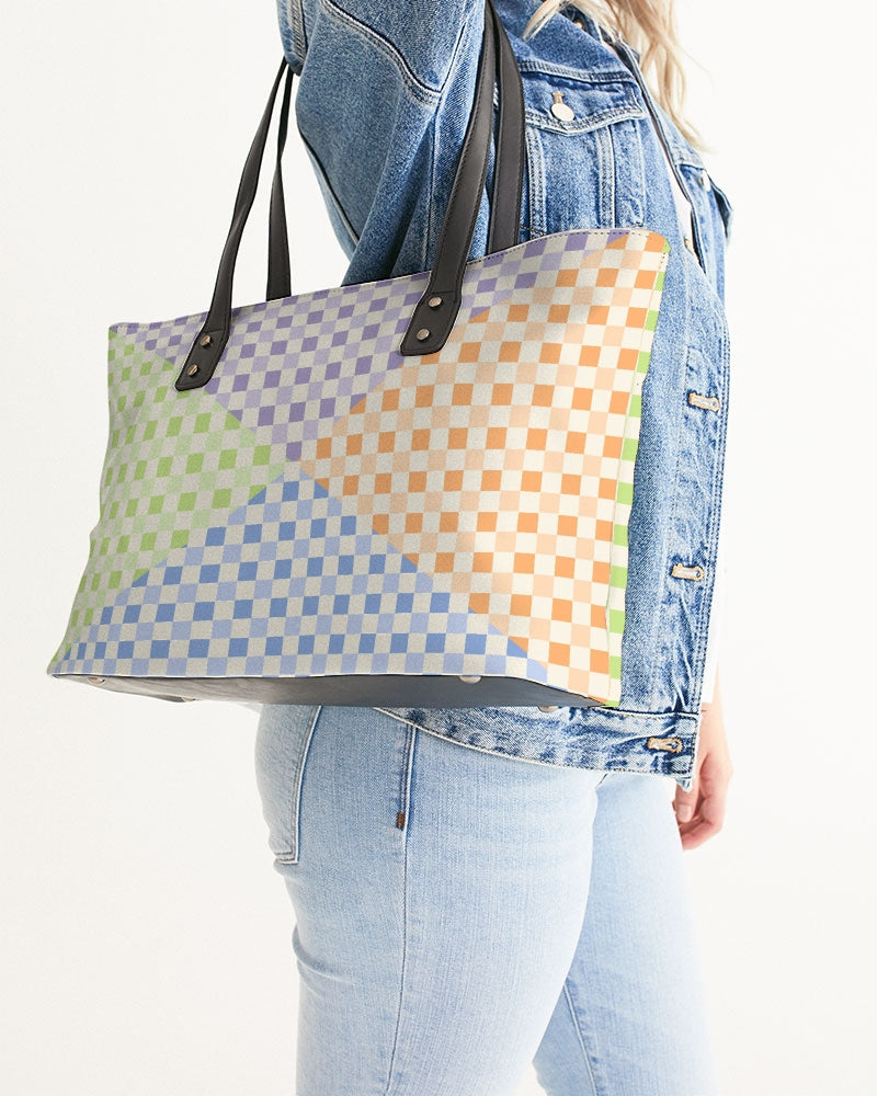 Criss Cross Check Multi Stylish Tote