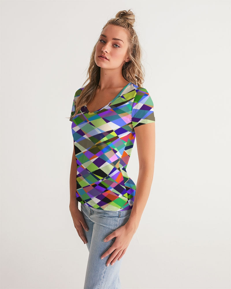 Oslo Multi Color Women's V-Neck Tee