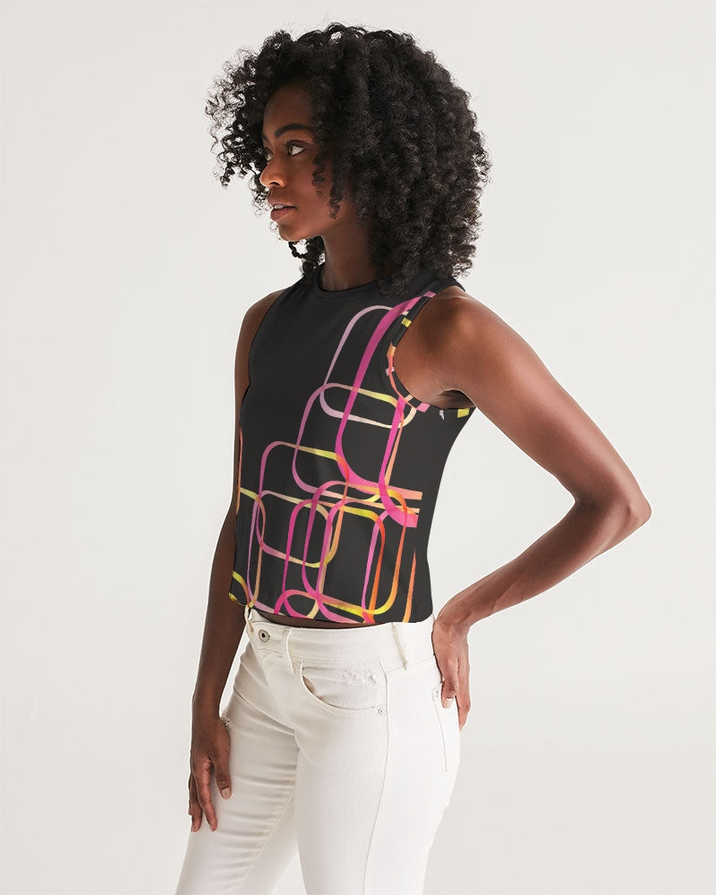 Palm Springs Soft Black Women's Cropped Tank