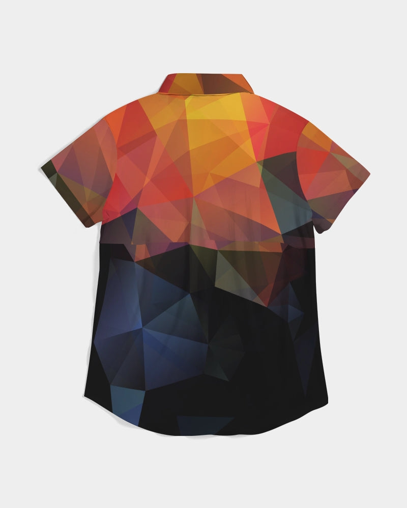 Diamond Cut Women's Short Sleeve Button Up | Always Get Lucky