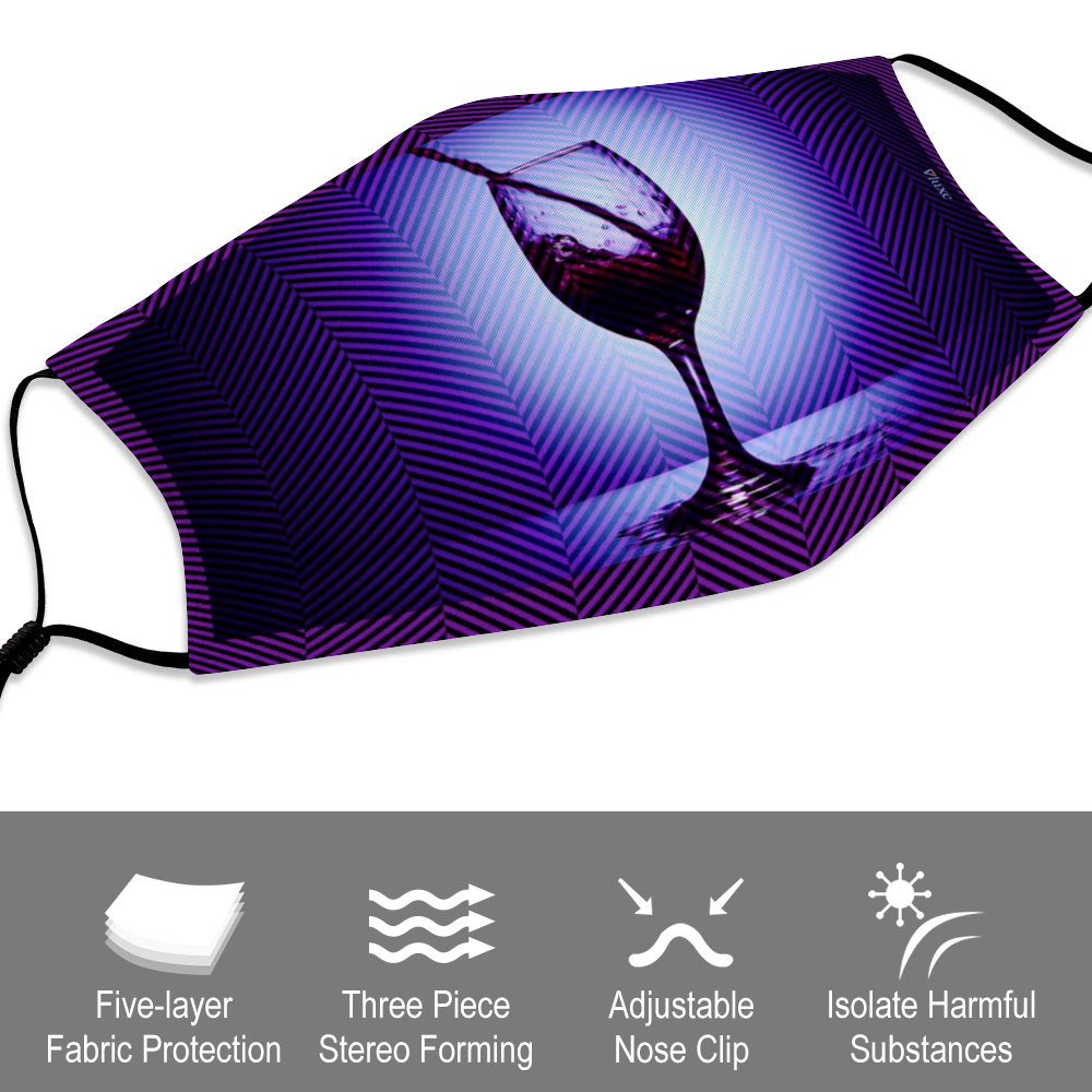 Vino Purple Face Cover with Filter Element for Adults