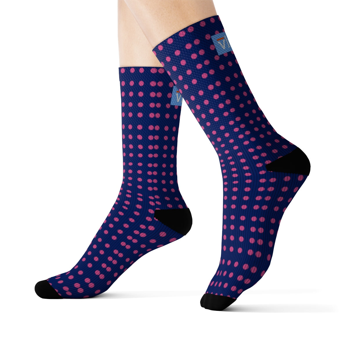Vluxe DaDot Classic Hot Pink Navy Socks
