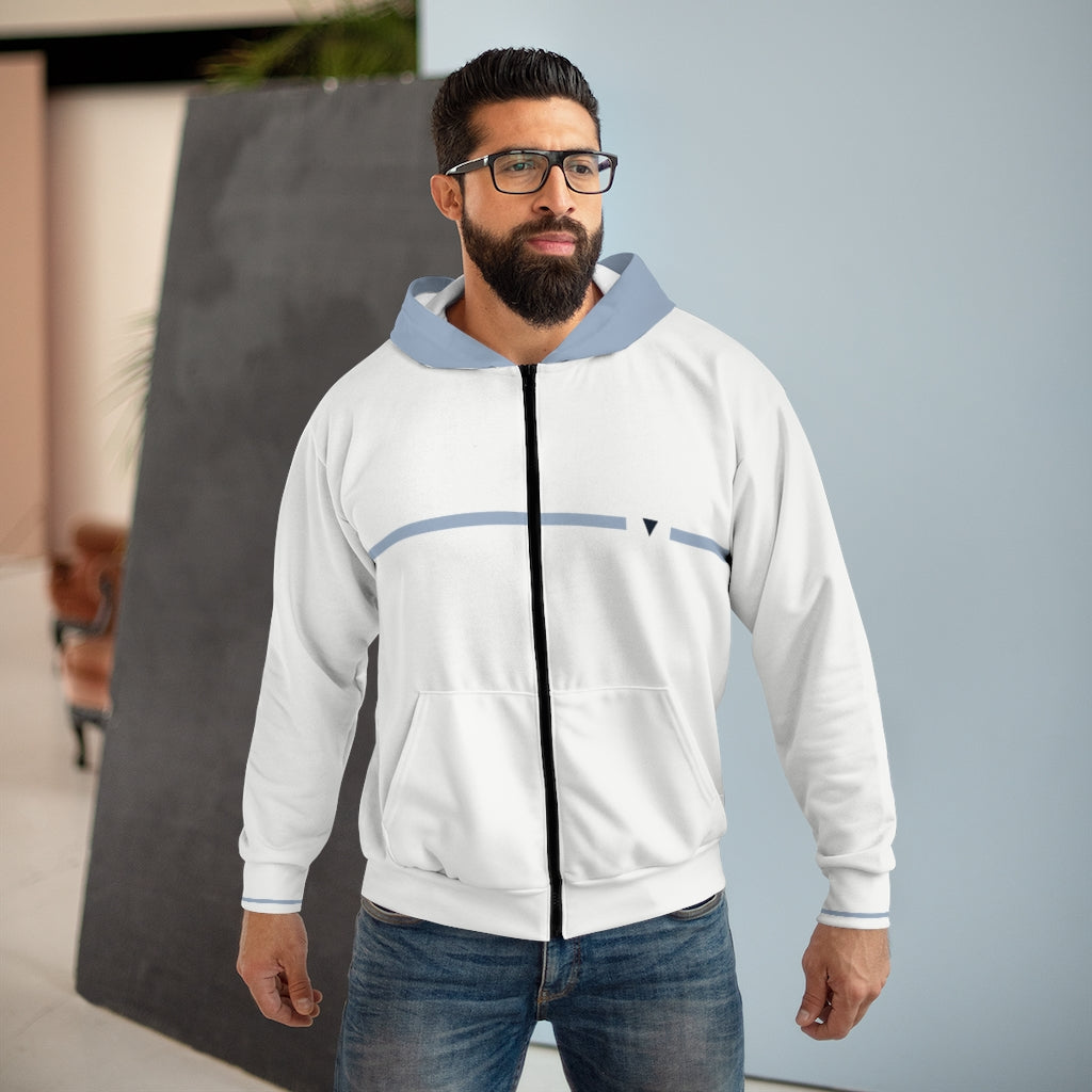 Split White-Ice Unisex Zip Hoodie from Vluxe by Lucky Nahum