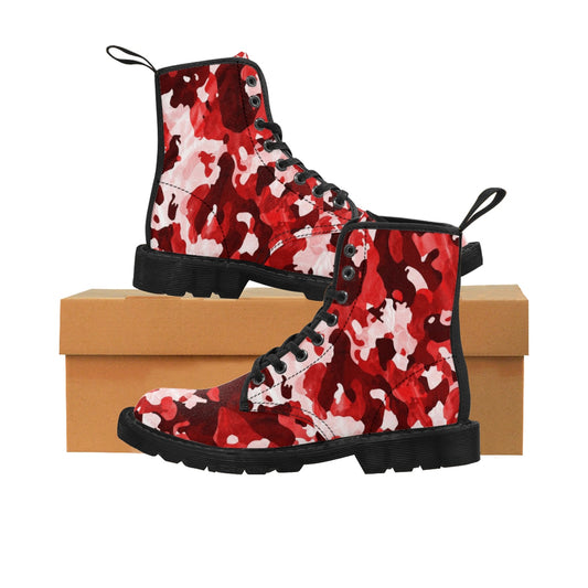 Camo Red Men's Canvas Boots