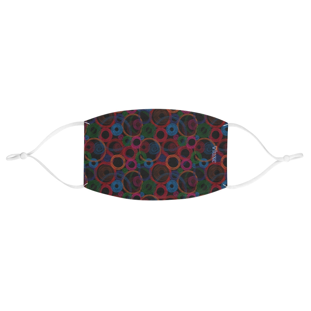 Spinning Planets Black Double Layer Fabric Face Mask from Vluxe by Lucky Nahum