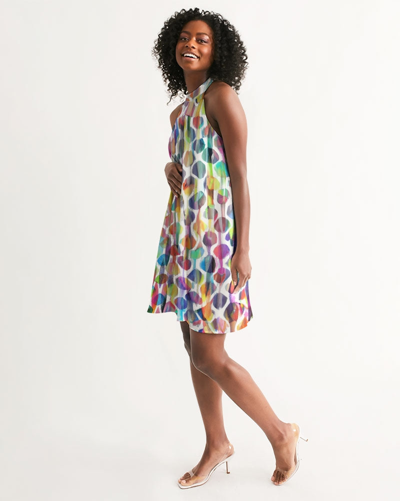 Vieste Women's All-Over Print Halter Dress
