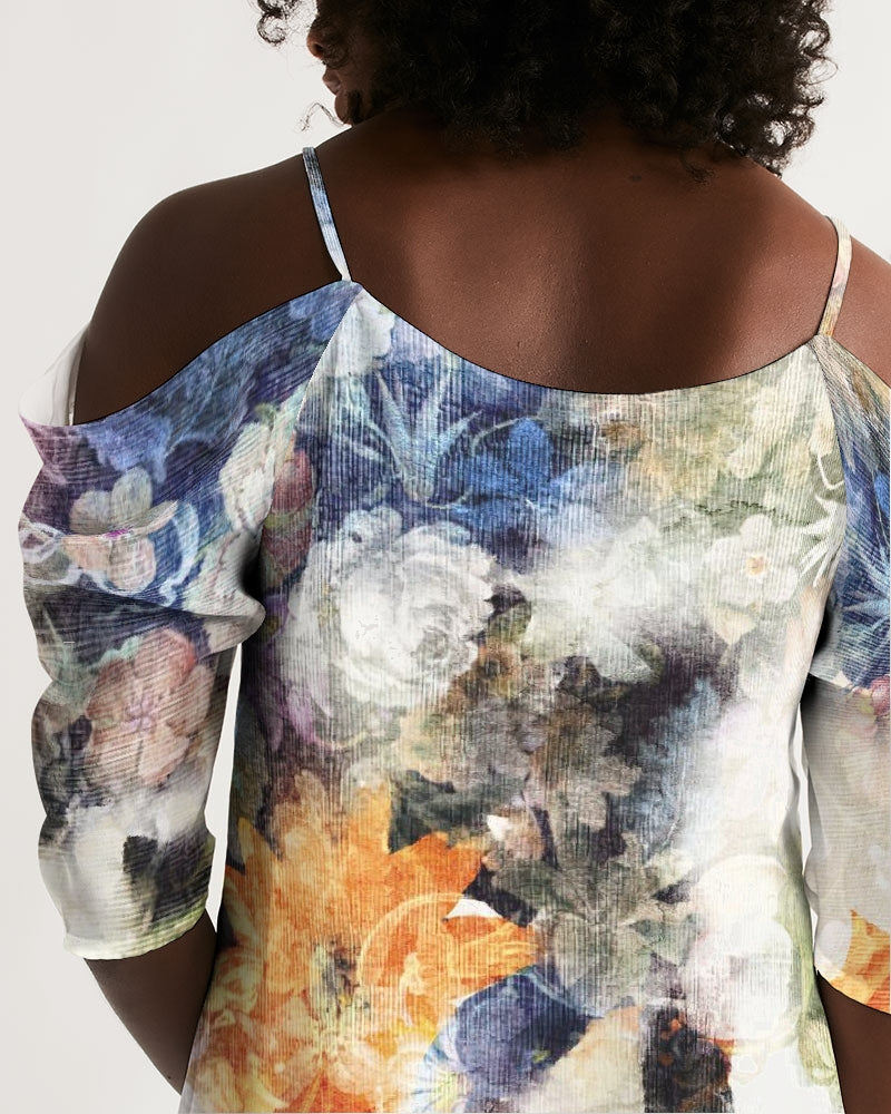 Faded Memory Women's Open Shoulder A-Line Dress
