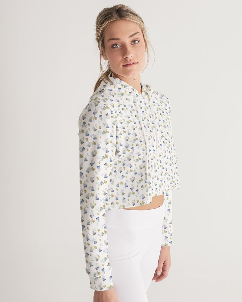 Tea Lover Women's Cropped Hoodie | Alwasy Get Lucky