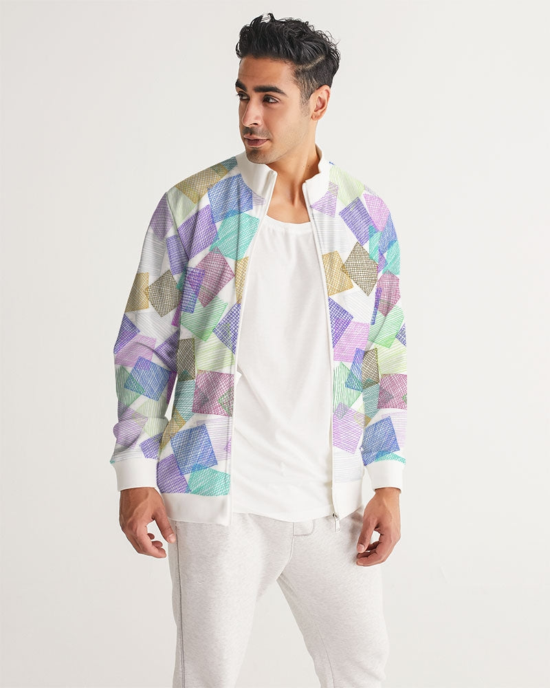 Boxes White Men's Track Jacket