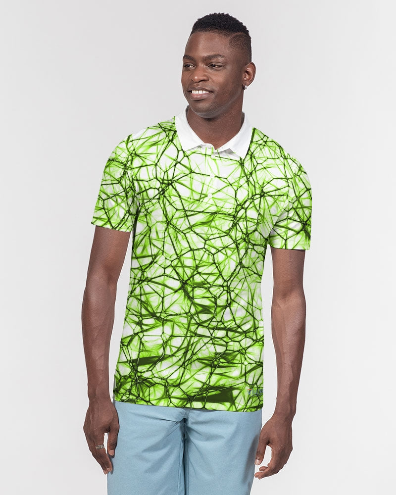 Wired Green Men's Slim Fit Short Sleeve Polo from Vluxe by Lucky Nahum
