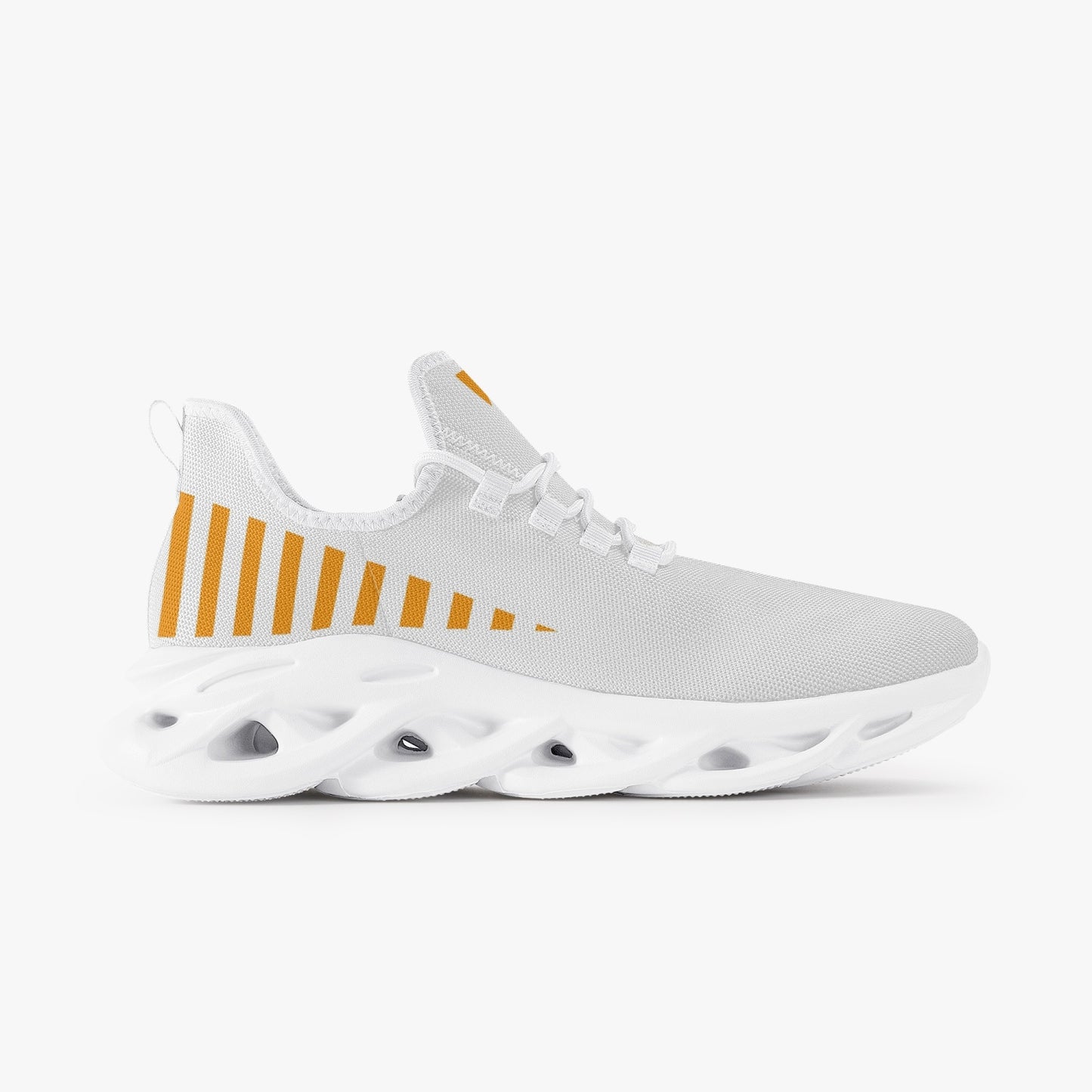 Vluxe Bounce Mesh Knit Sneakers - White/Orange