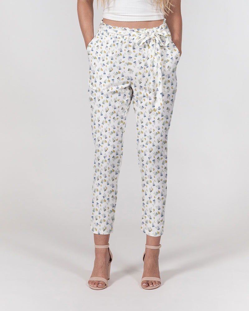 Tea Lover Women's Belted Tapered Pants | Always Get Lucky