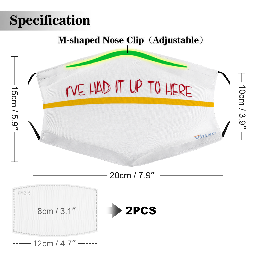 I'VE HAD IT - White Customizable Face Cover with Filter Element for Adults